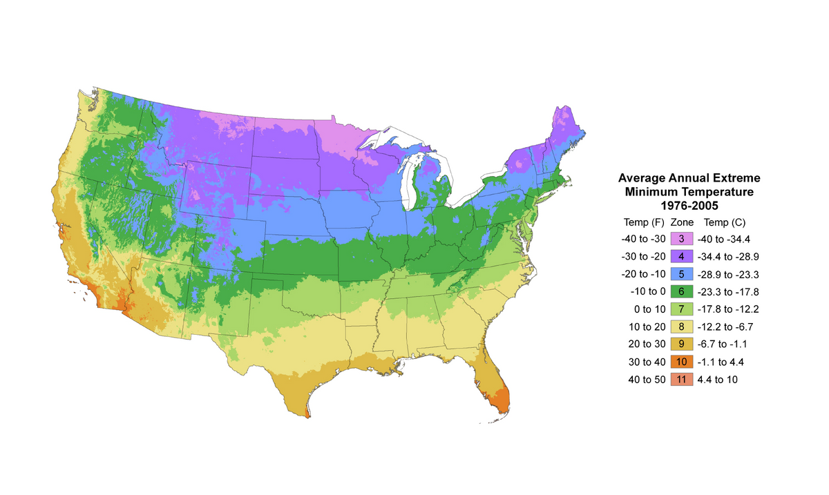 USDA Hardiness Zone Map | Find the Right Citrus Tree for Your Area ...